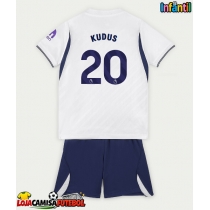 Camisa de Futebol Tottenham Hotspur Mohammed Kudus #20 Equipamento Principal Infantil 2026-27 Manga Curta (+ Calças curtas)